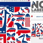 At left, Thomas design, as seen on the More Party Animals website. At right, the No Labels design. 